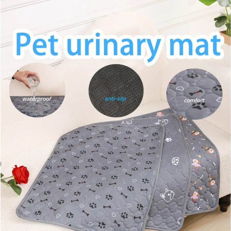 Reusable Dog Pee Pad Blanket – Washable, Highly Absorbent Pet Training Mat & Car Seat Protector Happy Woof Meow
