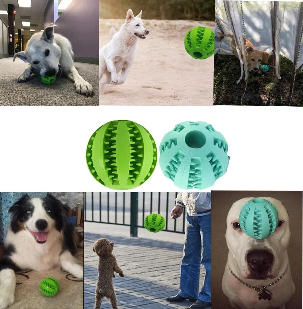 Dog Food Ball Pet Dog Toy Interactive Rubber Balls for Small Large Dogs Puppy Cat Chewing Toys Pet Tooth Cleaning