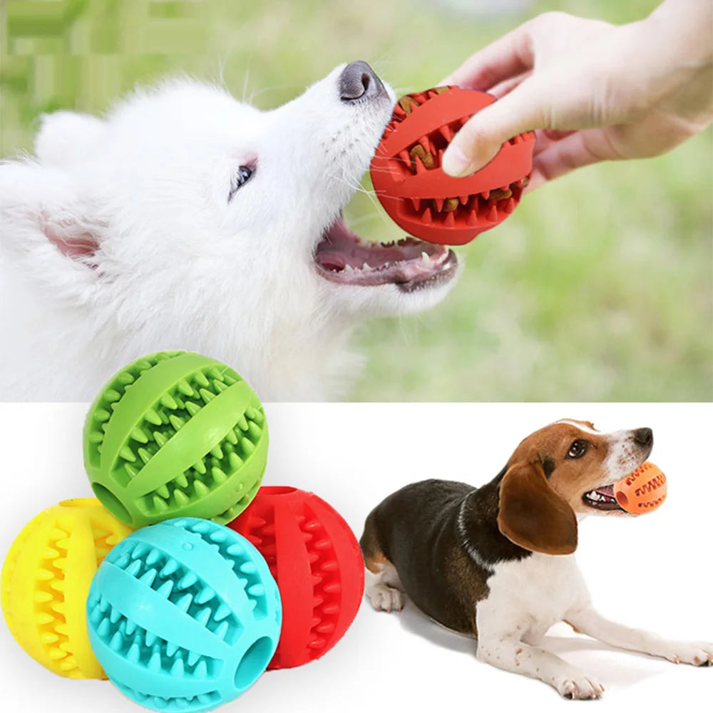 Dog Food Ball Pet Dog Toy Interactive Rubber Balls for Small Large Dogs Puppy Cat Chewing Toys Pet Tooth Cleaning