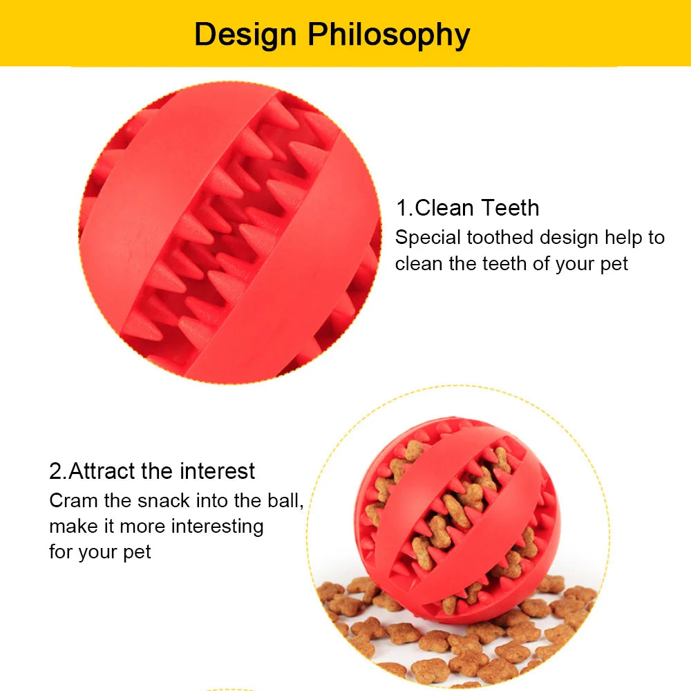 ドッグフードボール ペット犬用おもちゃ インタラクティブゴムボール 小型大型犬用 子犬 猫用 噛むおもちゃ ペットの歯のクリーニング
